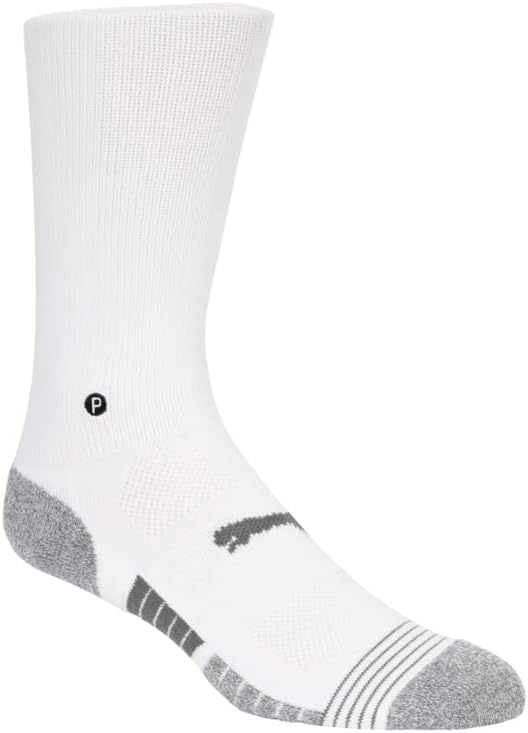 Puma Golf 2022 Unisex Tech Crew Sock (Unisex, Bright White, 9-13)