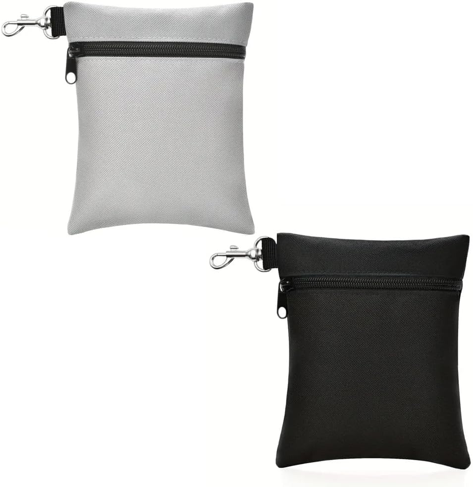Golf Tee Pouch | Pack of 2 Golf Tee Bag | 5.24 X 6.42 Inch Zipper Golf Accessory Bag with Clip | Golf Bag Accessories for Men Women Golf Gift