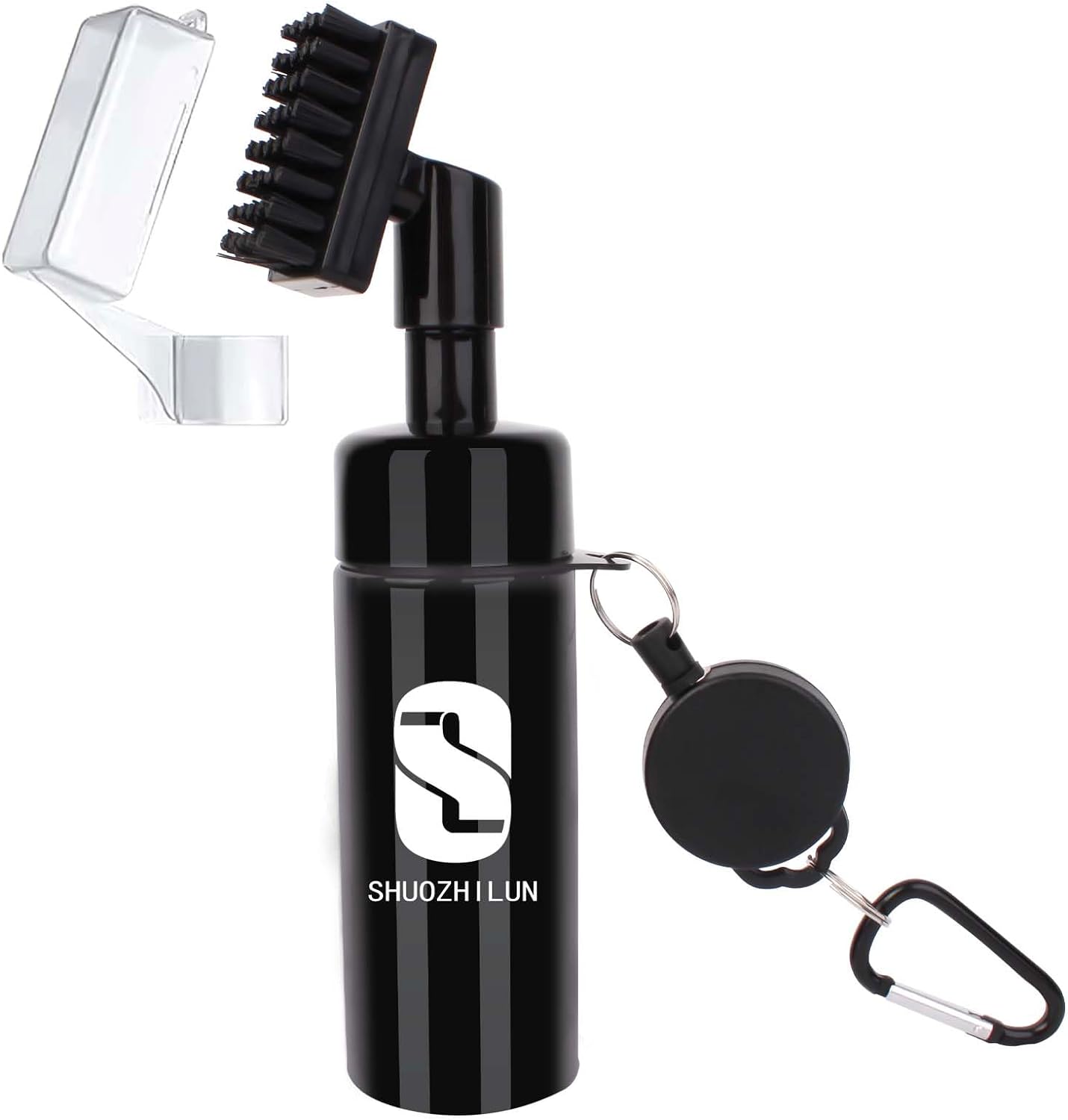 Golf Club Cleaner Brush, Golf Water Brush with Spray Bottle Holds 5 Ounces of Water, Golf Club Cleaning Kit - with Cover & Retractable Clip, Essential Golf Accessories for Men, Best Golf Gifts for Men