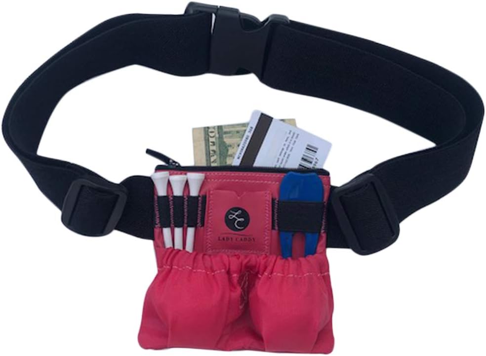 Pockit Caddy Golf Accessory Bag with Belt for Golfing Needs - Golf Ball Pouch with Belt - Golf Organizer Zippered Pocket for Valuables - Golf Ball Carry Bag - Holds Tees & Balls - Golf Fanny Pack