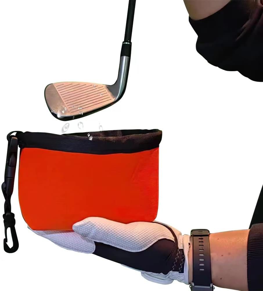 Golf Club and Golf Ball Cleaning Bag Cleans Club Grooves Best Golf Accessories Gifts for Men & Women