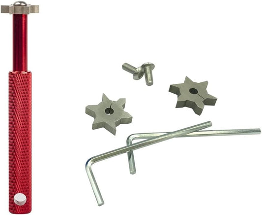 X·CELLENT Replaceable Golf Club Groove Sharpener Groove Cleaner with 6 Blade Cutter for All Irons Pitching Sand Lob Gap and Approach Wedges and Utility Clubs, Re-Grooving Cleaning Tool Accessories