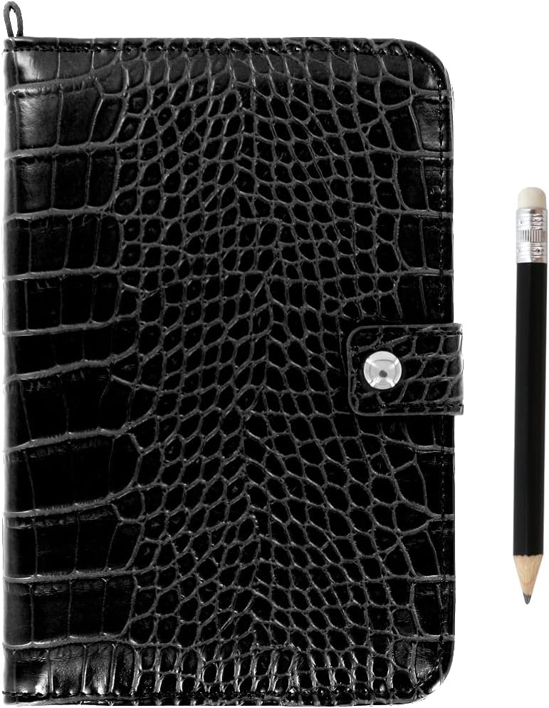 Golf Leather Scorecard Holder with Pencil Loop Yardage Book Cover Fits Back Pocket Perfect for Holding Golf Scorecards and Maps for Clipping to Golf Club Bag