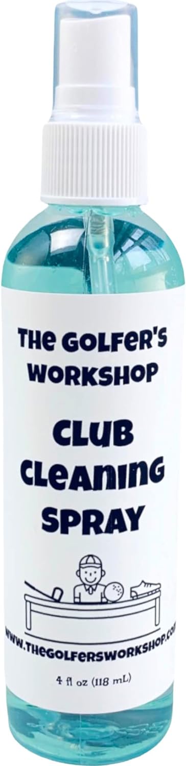 The Golfer's Workshop Golf Club Cleaning Spray - Deep Cleans Golf Club Face, Grooves, Shafts, Balls & Rejuvinate Grips - Removes Buildup of Dirt, Dust & Residue in Irons and Wedges - 4oz