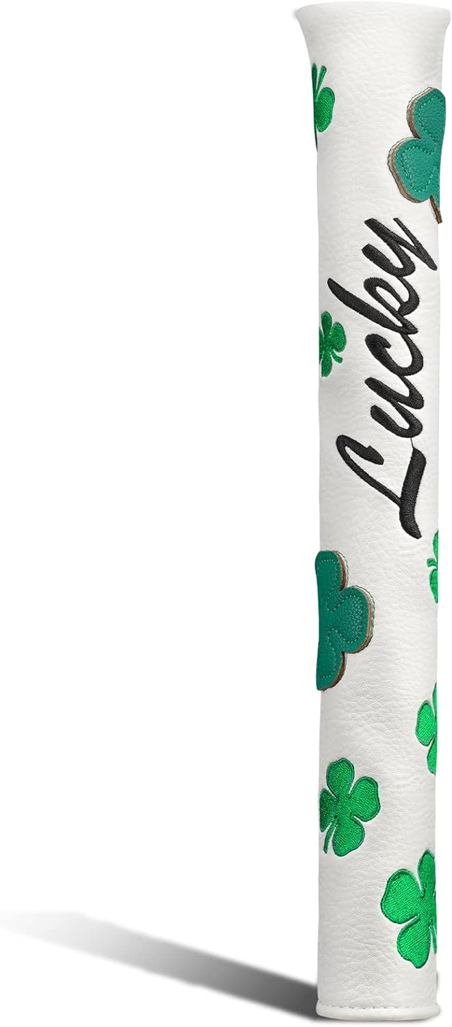 Craftsman Golf Green Lucky Clover Headcover Blade Putter Cover for Scotty Cameron Taylormade Odyssey Blade Also for Custom Version with Your Name Stitched