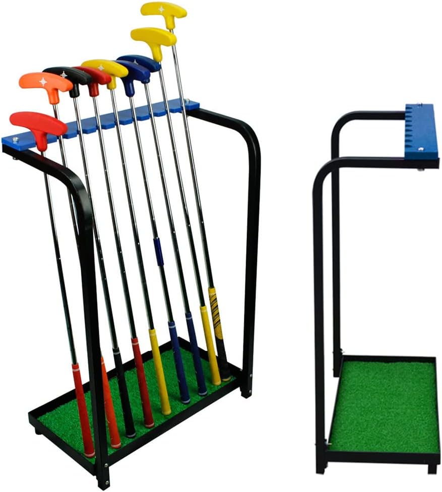 Golf Club Organizer 9 Hole, Golf Club Display Putter Rack Holder Golf Accessories for Men, Metal Golf Clubs Shelf Storage Stand Course Practice Supplies