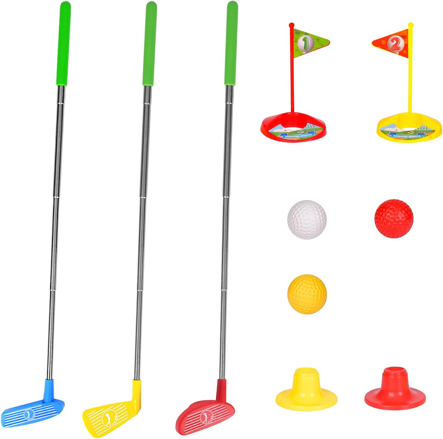 Kids Golf Set, Mini Golf Club Set Outside Retractable Early Educational Golf Set Toy for Toddler, Lawn Outdoor and Indoor Sports Toy for Children, Gifts for 3 4 5 6 Year Old Boys, Girls