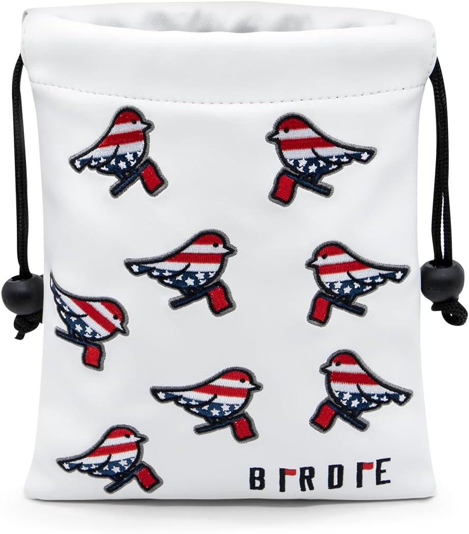 Golf Valuables Pouch, Leather Golf Tee Pouch with Drawstring Closure Golf Ball Tee Handbag Portable Golf Accessories