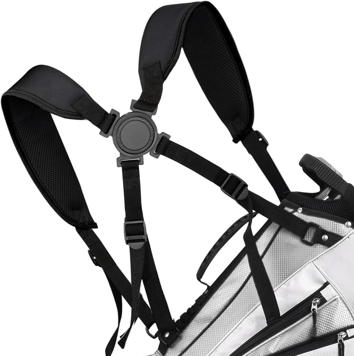 Golf Bag Strap Replacement Bags Straps Double Shoulder 4 Point Golf Bag Strap Black Thick Backpack Strap for Golf Bags (Black 2)