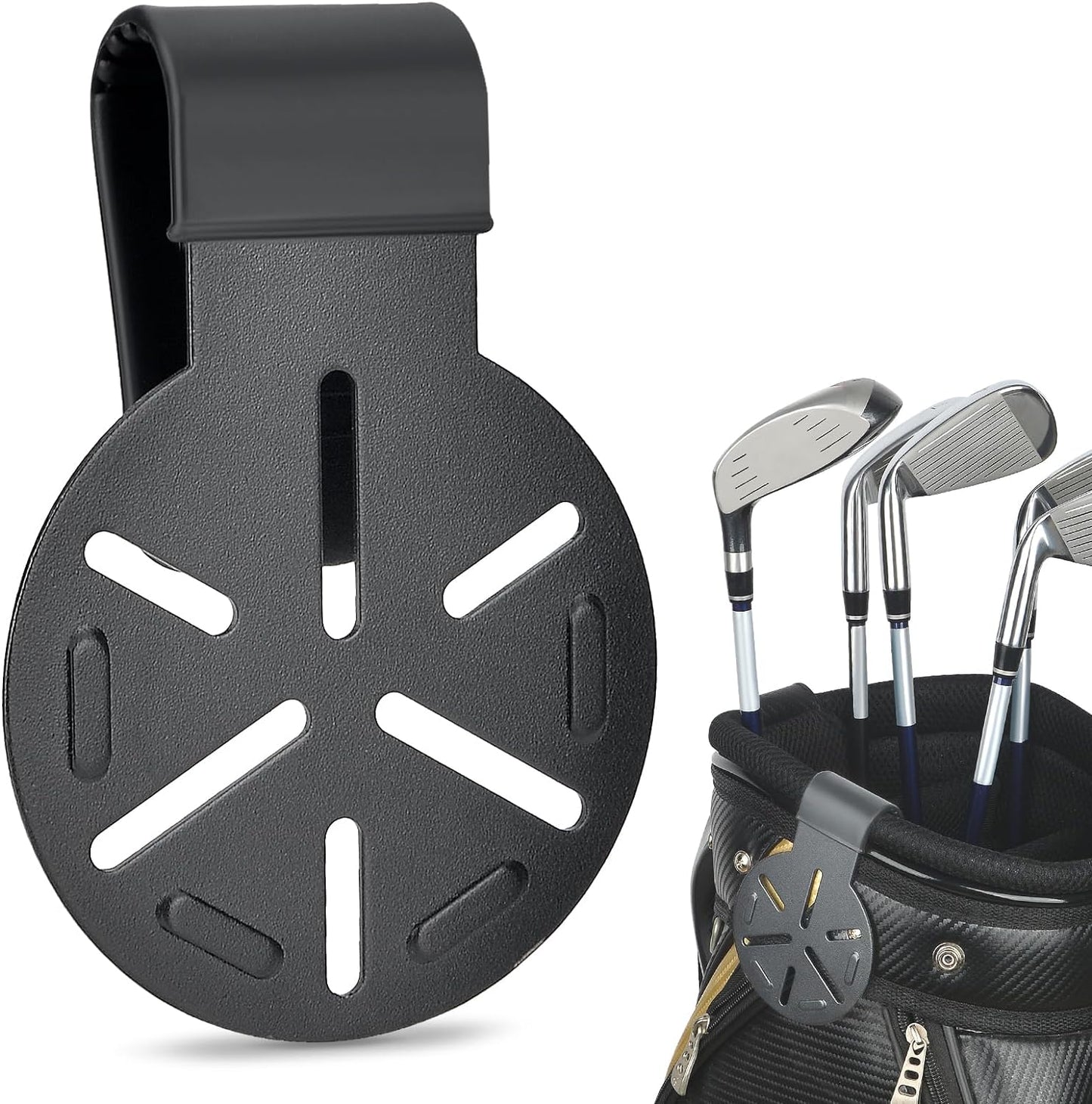 Golf Metal Landing Pads, Golf Steel Hub for Magnetic Accessories, Golf Bag Attachment with Silicone Sleeve for Golf Clubs Shaft Protective