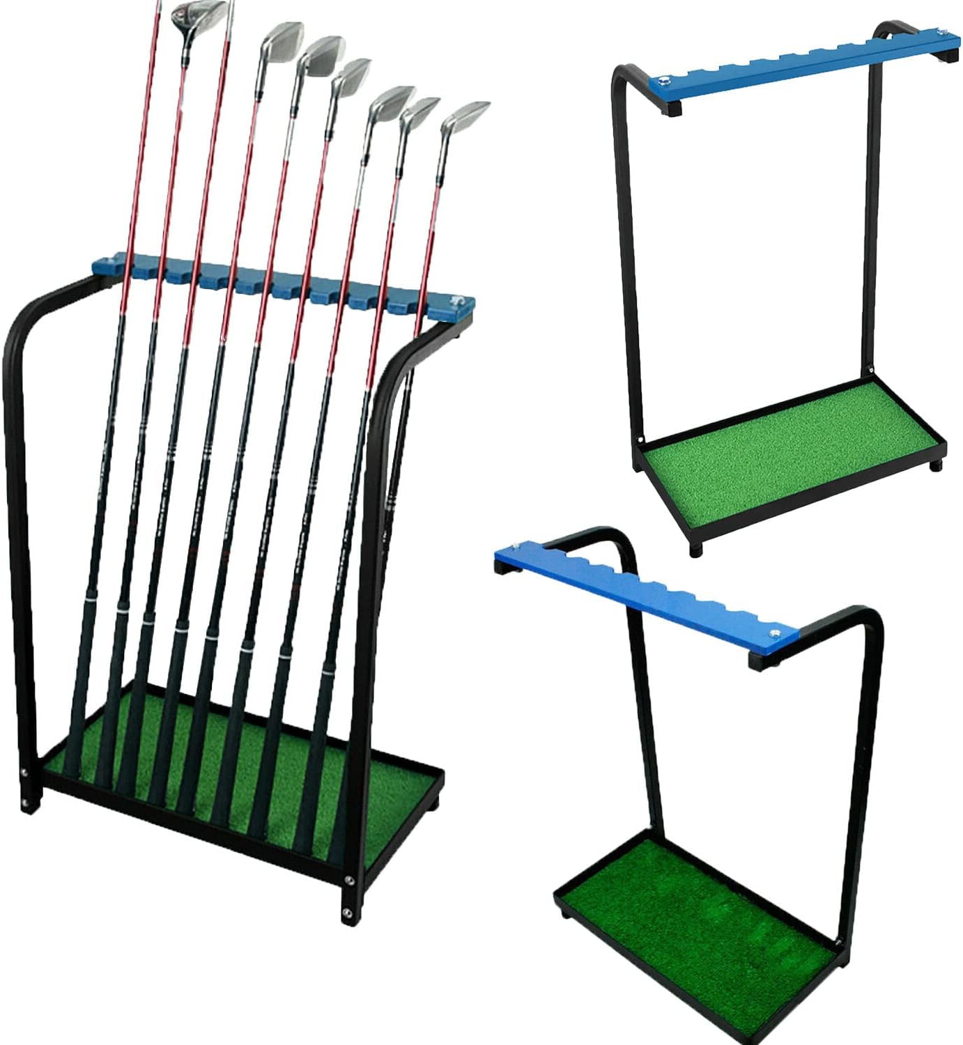 Nisorpa Golf Club Rack, Acrylic Golf Club Organizer Golf Putter Stand Holder Metal Golf Club Display Rack Non-Slip and Scratch-Resistant Golf Club Storage Shelf 9 Hole Putters Golf Putter Rack