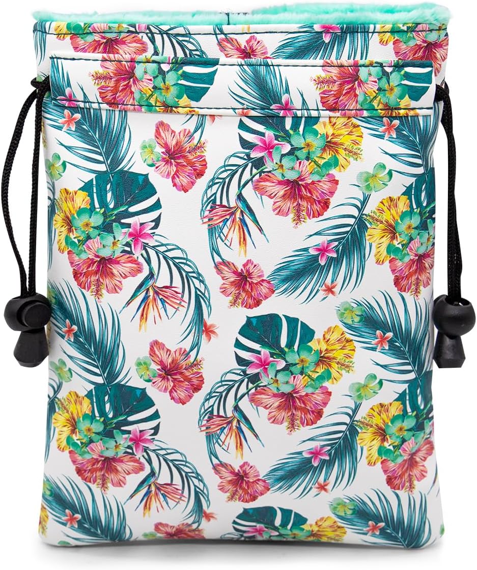 Golf Valuables Pouch,Colorful Flower Golf Pouch Bag with Drawstrings Golf Tee Bag Pouch Leather Golf Tee Pouch Golf Ball Bag for Men Women