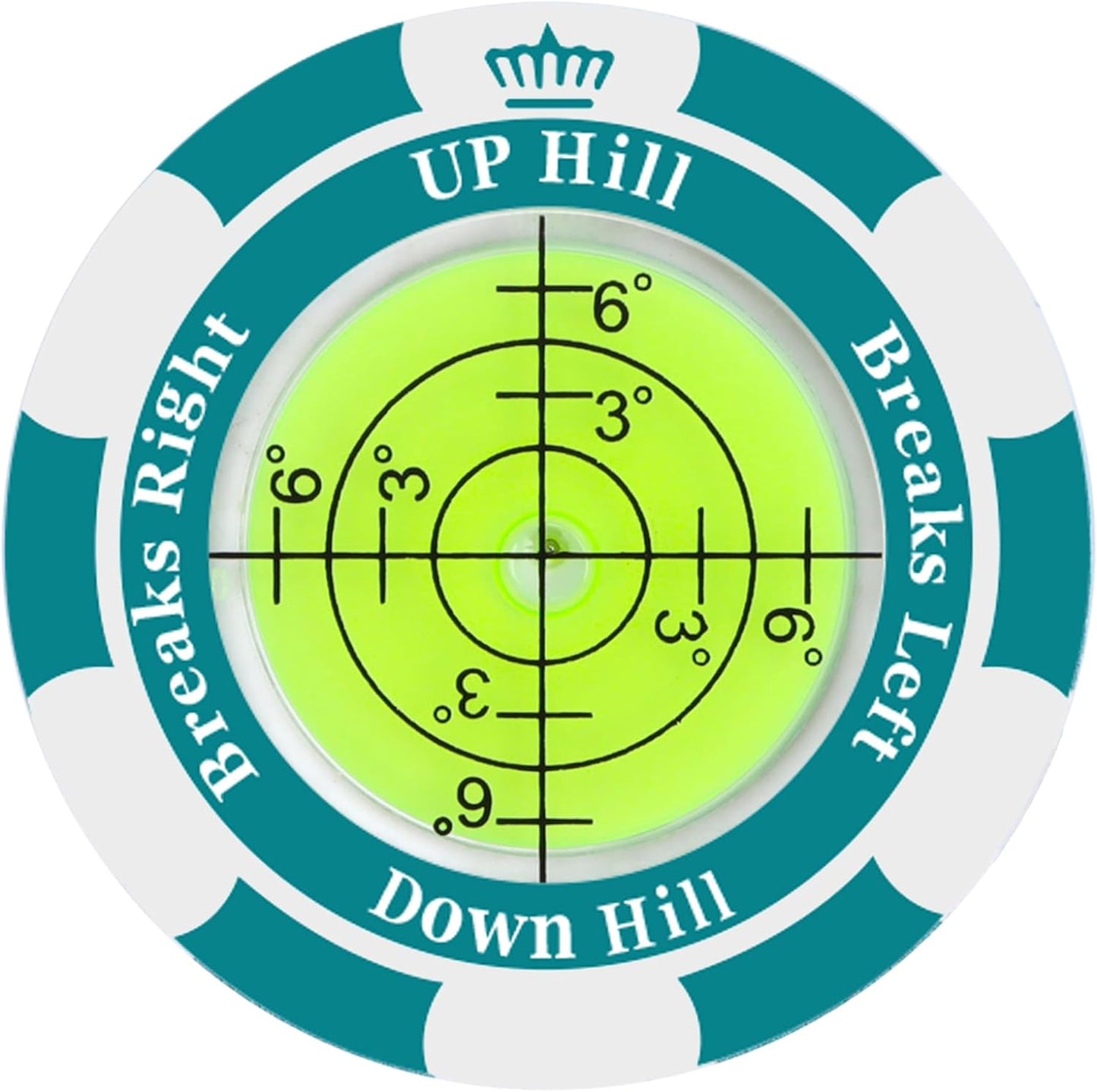 Golf Green Reader, Golf Ball Marker with High Precision Green Reading Aid, Poker Chip Style Bubble Level - Golf Accessories for Men