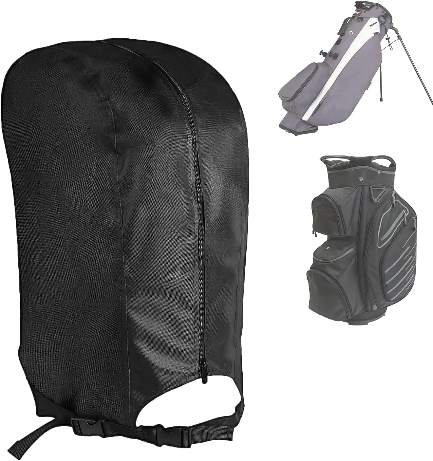 Golf Bag Rain Cover, Portable Rainproof Dustproof Waterproof Raincoat Golf Bag Protector with Zipper Club Bags Raincoat for Golf Bag Devices Golf Push Carts Equipment