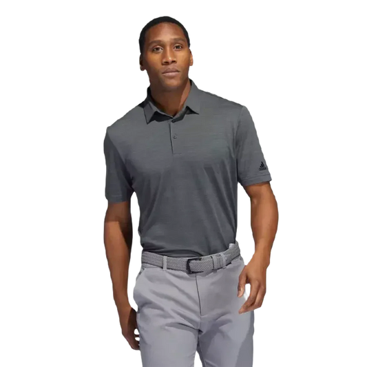 Adidas Space-Dyed Striped Men's Polo Shirt - Grey