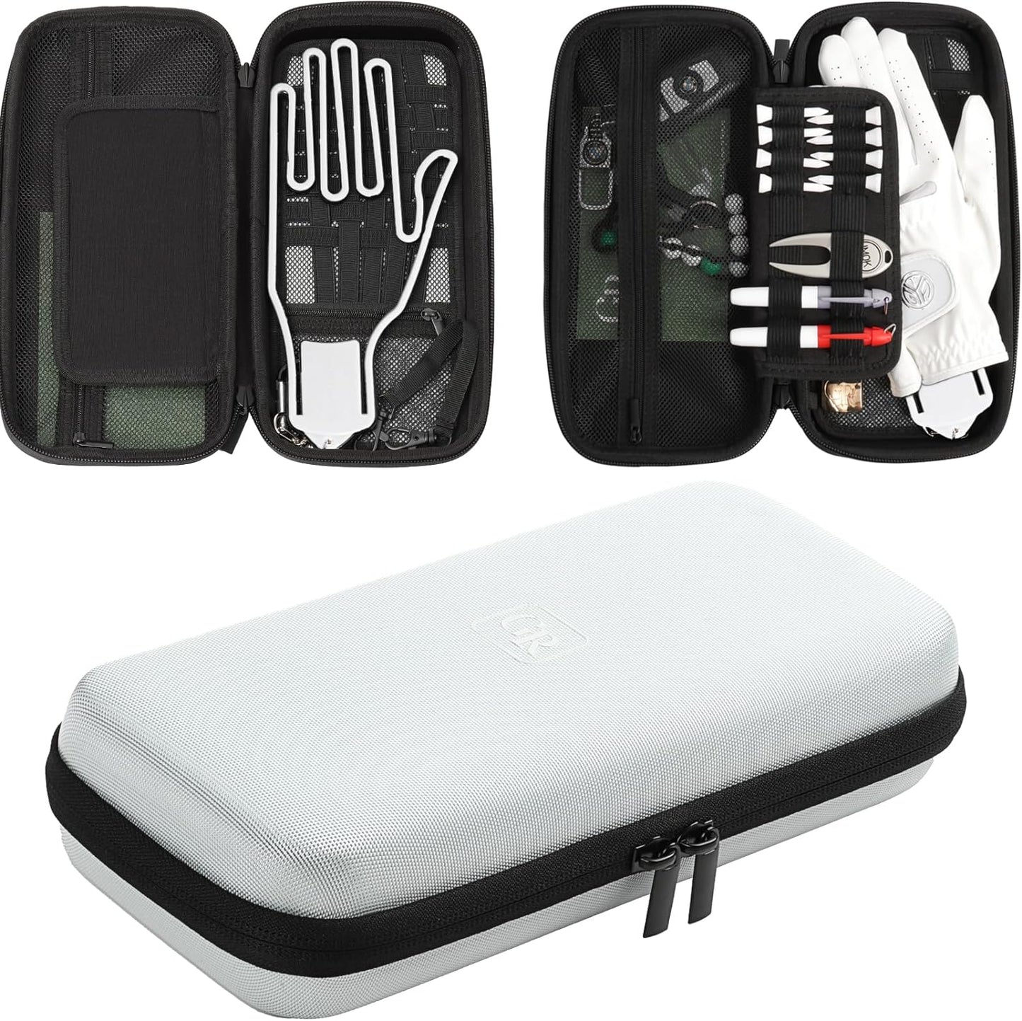 Golf Glove Holder Case with Glove Holder for Golf Club Bag, Golf Organizer Storage for Phone, Tees, Divot Tool, Ball Markers, Golf Accessories, Father Day Gifts for Men