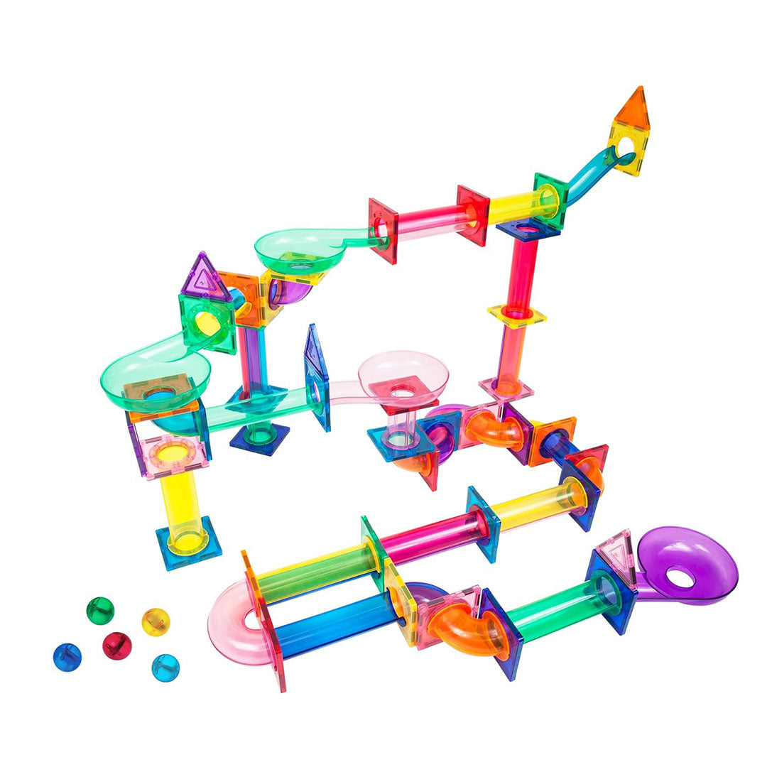PicassoTiles 120pc Marble Run Magnetic Tile Children's Play Set