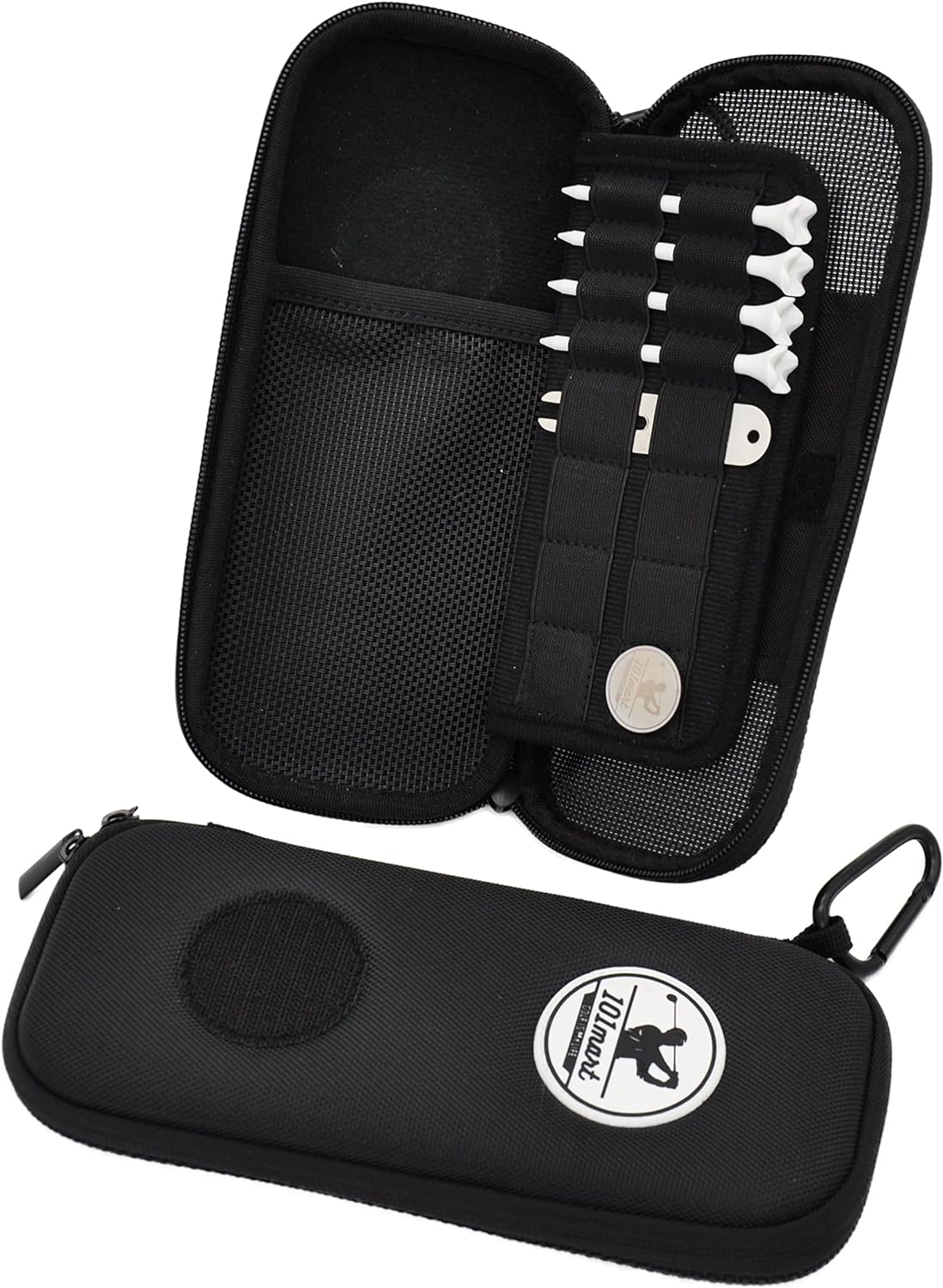 Golf Glove Holder Case - Keep Gloves Protected - Pocket & Slots Store Golf Accessories and Personal Items - 4 Tees, a Ball Marker, a Divot Tool Included - Gift for Men Women Golfers