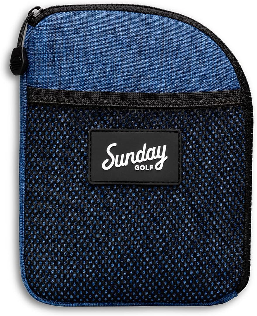 Golf Valuables Pouch with Clip by Sunday Golf | Zippered, Water Resistant Nylon, for Extra Tees, Pencils, Ball Markers