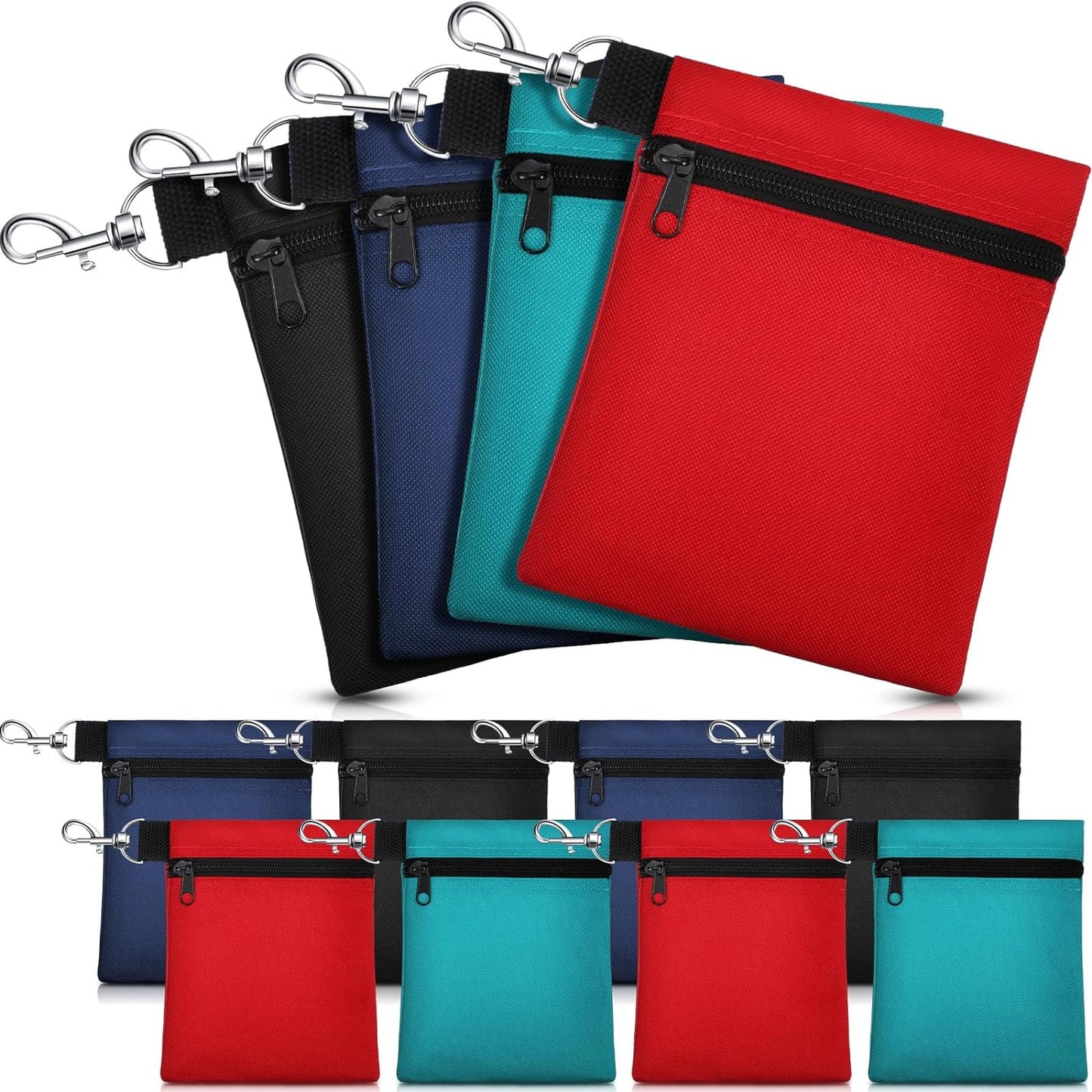 WILLBOND 12 Pcs Golf Tee Bag Holder Golf Tee Pouch Golf Ball Carry Bag with Metal Lobster Claw Clip Multicolor Portable Golf Accessories for Man Woman