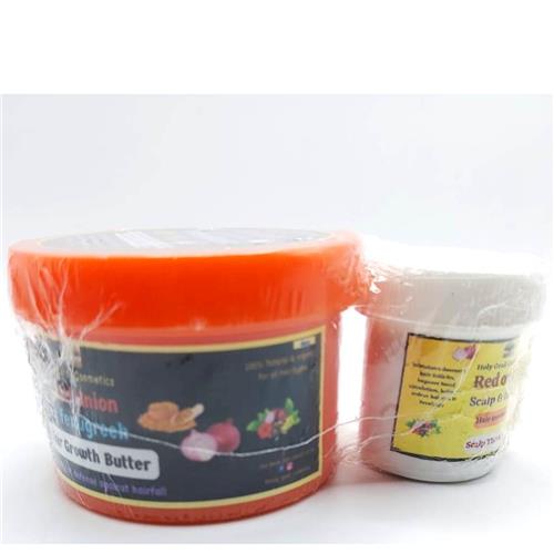 Holy Grail Red Onion & Fenugreek Hair Growth Butter 4oz With Free Red Onion Scalp & Follicles Hair Treatment
