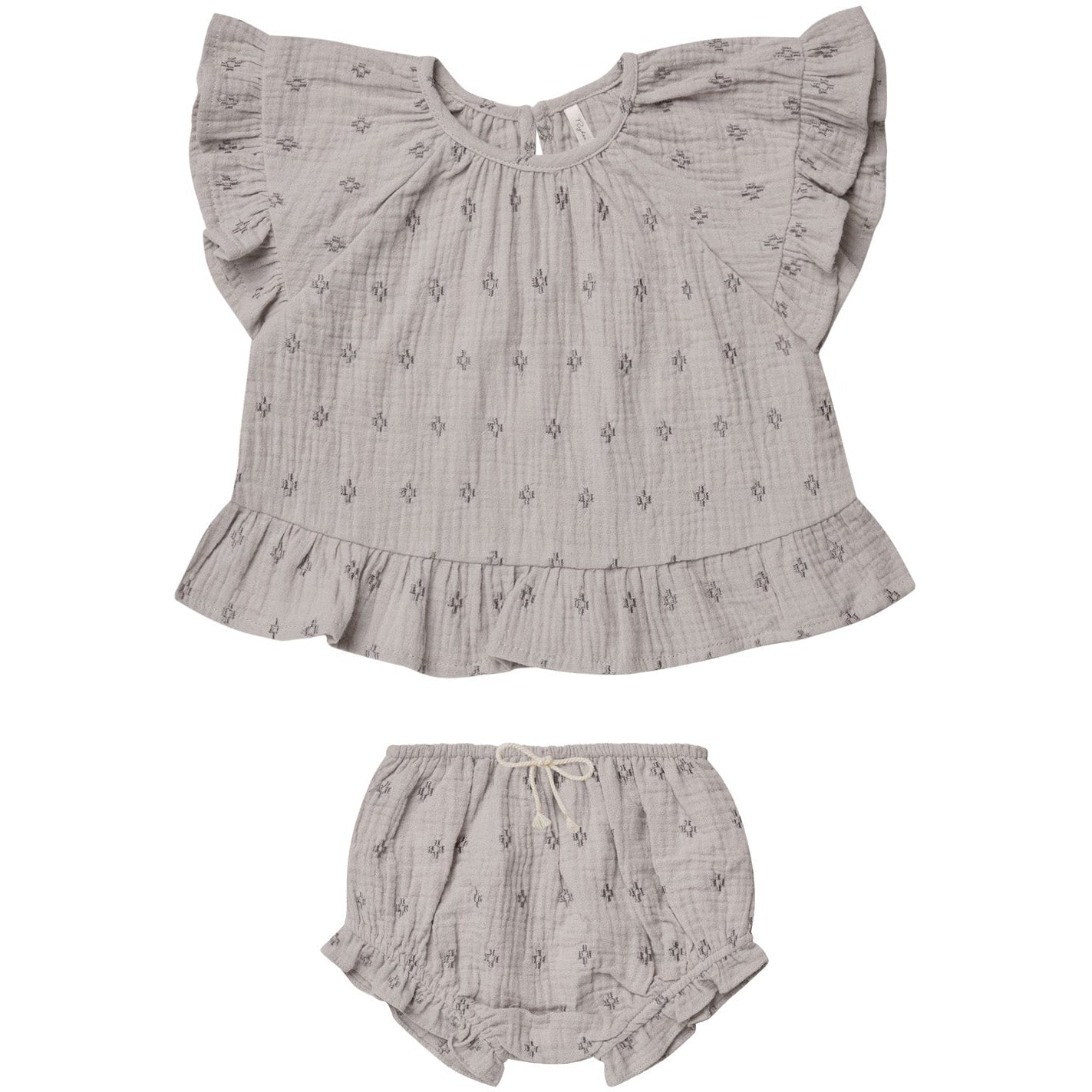 Rylee + Cru Butterfly Top & Bloomer Set | Geo Embroidery
