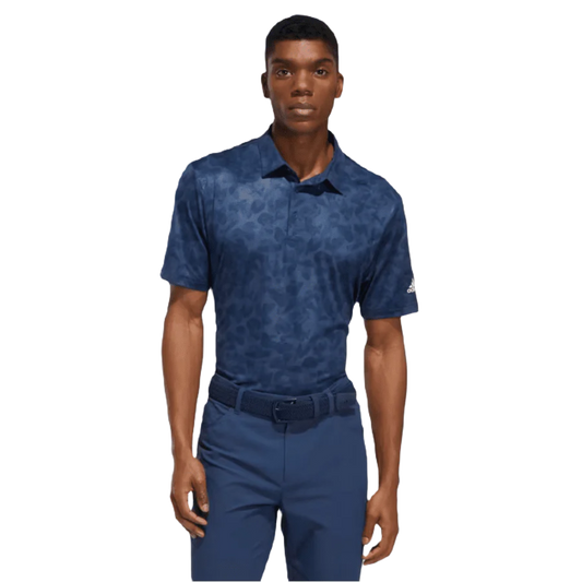 Adidas Prisma-Print Polo Shirt - Navy
