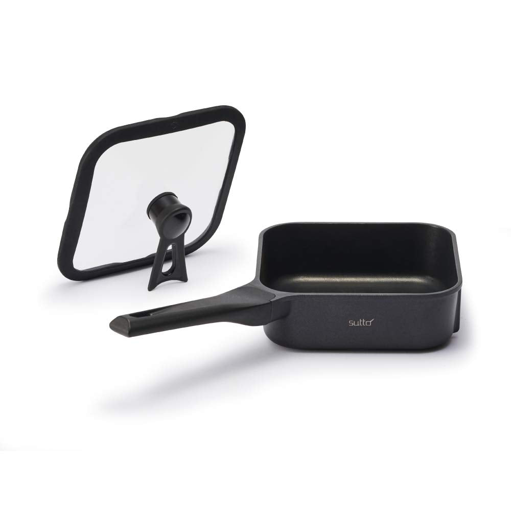 Doshisha Japan 18X6Cm Black Deep Square Frying Pan Sutto