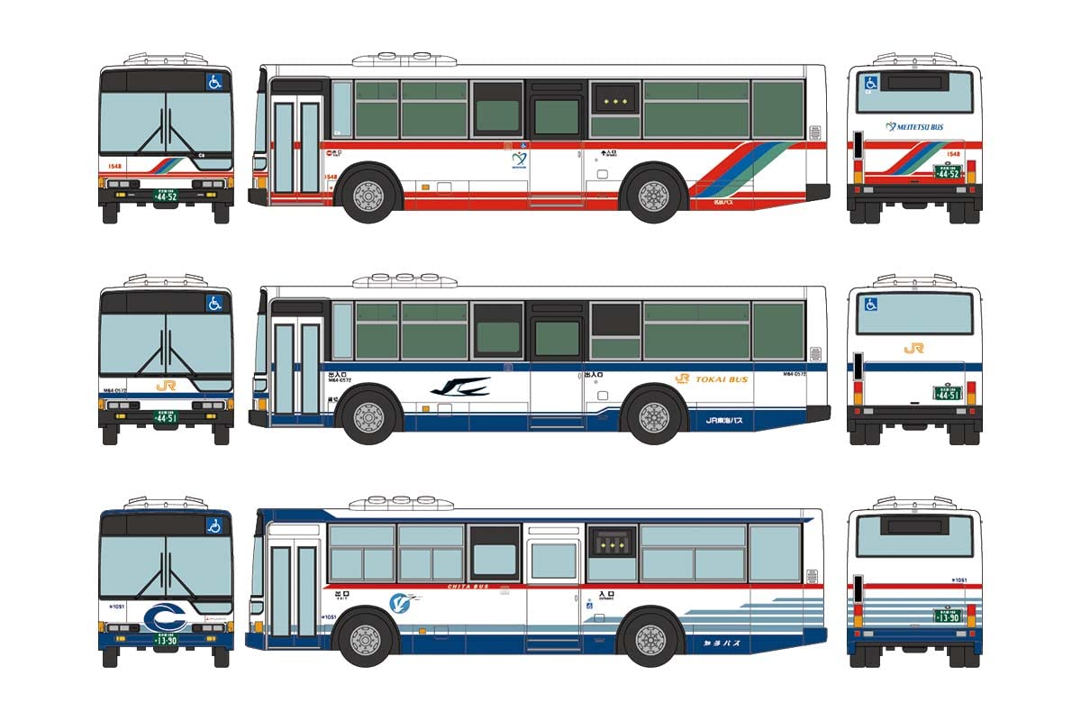 Tomytec Japan Nagoya Mitsubishi Fuso Aero Star 3-Car Set Diorama Bus Collection 321743