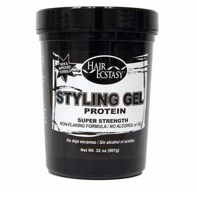 HAIR ECSTASY STYLING GEL 32OZ PROTEIN SUPER STRENGTH