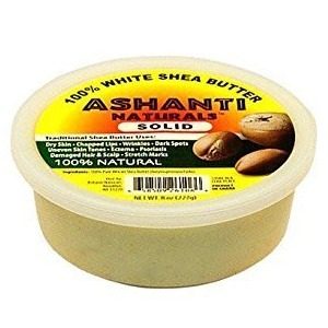 Ashanti Naturals Solid 100% African Shea Butter, White, 8 oz.