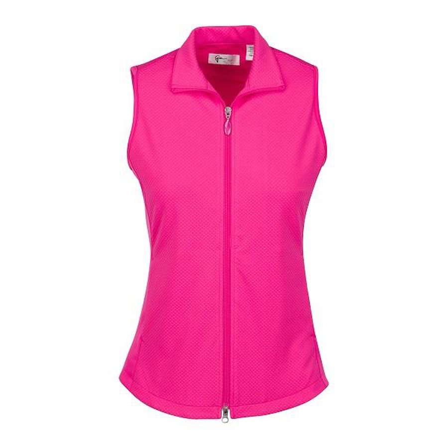 Greg Norman Ladies Honeycomb Textured Knit Vest - Pink