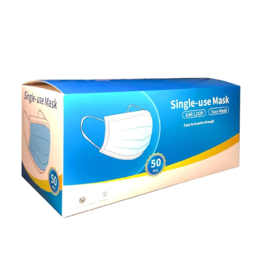 Face Mask Blue Disposable- 3-Ply Box/50pc