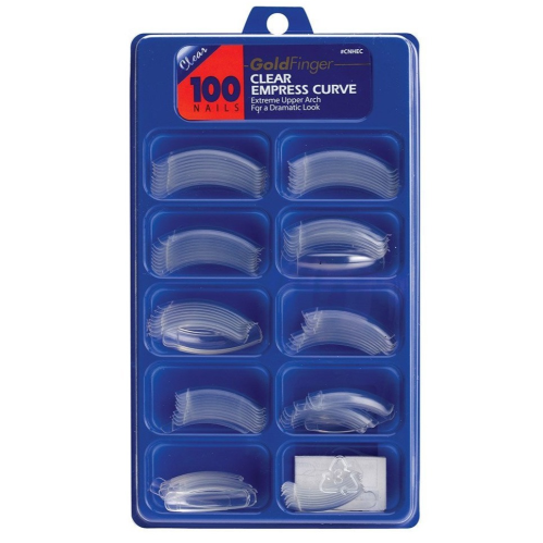 Kiss Gold Finger 100 Nails Clear Empress Curve