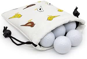 Golf Valuables Pouch, Leather Golf Tee Pouch with Drawstring Closure Golf Ball Tee Handbag Portable Golf Accessories