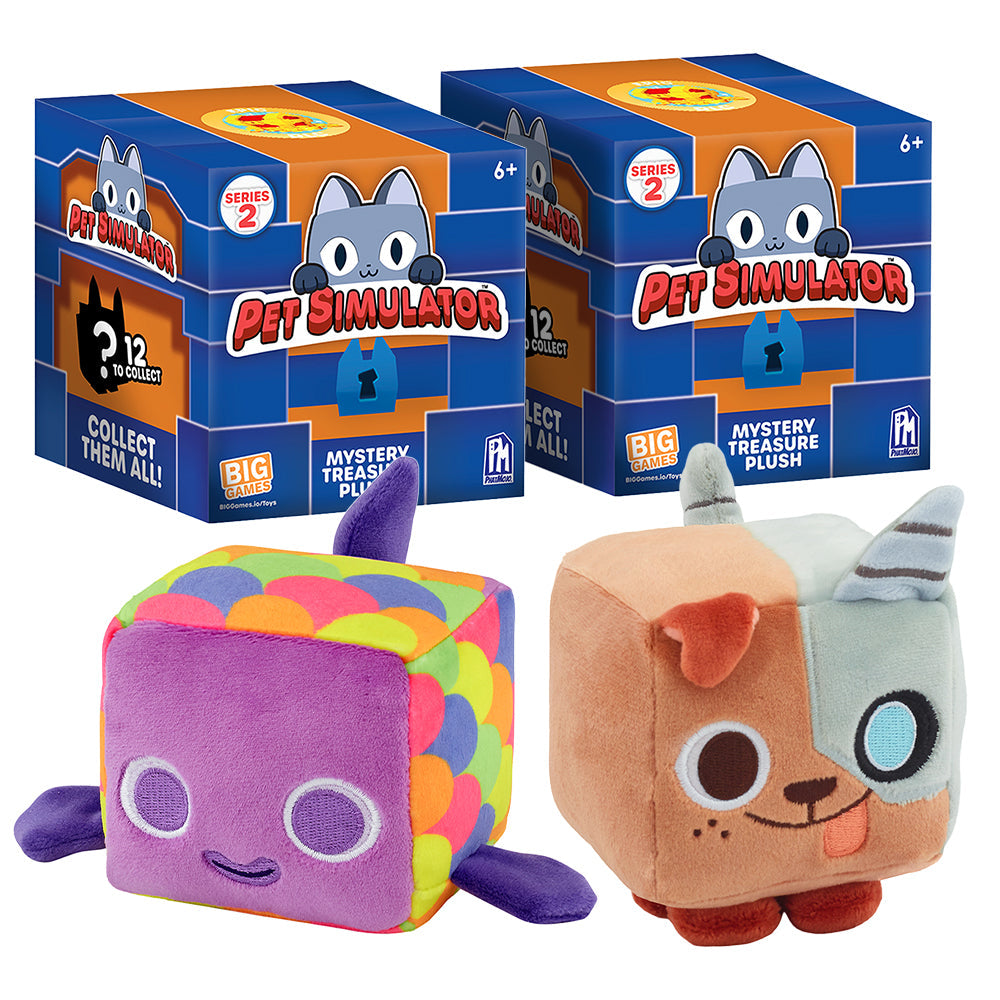 PET SIMULATOR - Mystery Pet Treasure Plush 2-Pack (Two 4" Collectible Plushies, Series 2) [Includes DLC]