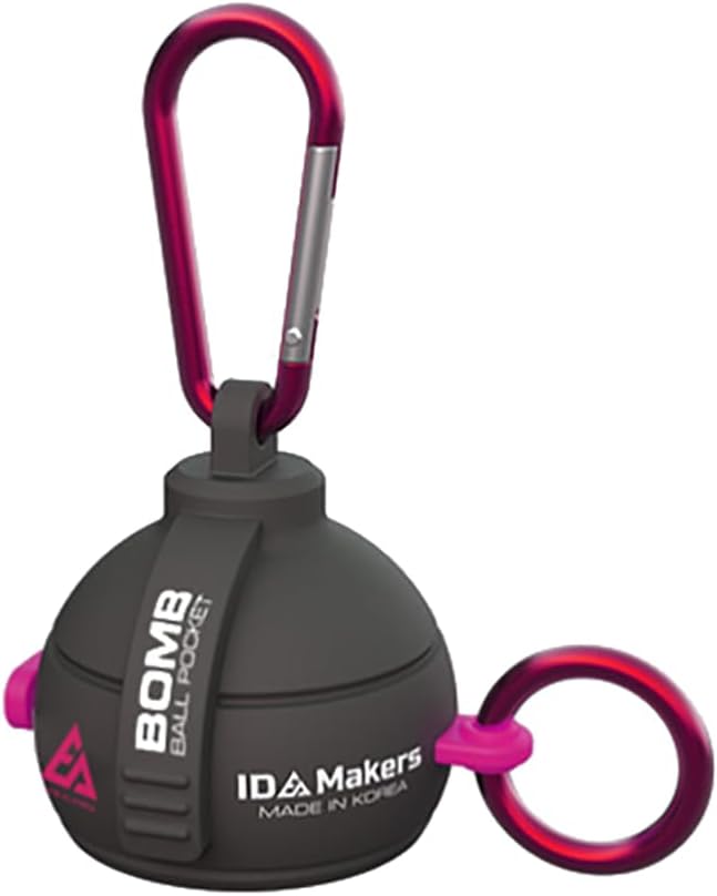 Premium Golf Ball Holder Bag Pouch - Best Golf Ball Carry Item to Bag or Cart and Belt, Must-Have Accessories for Golfers (One Hole, Pink)