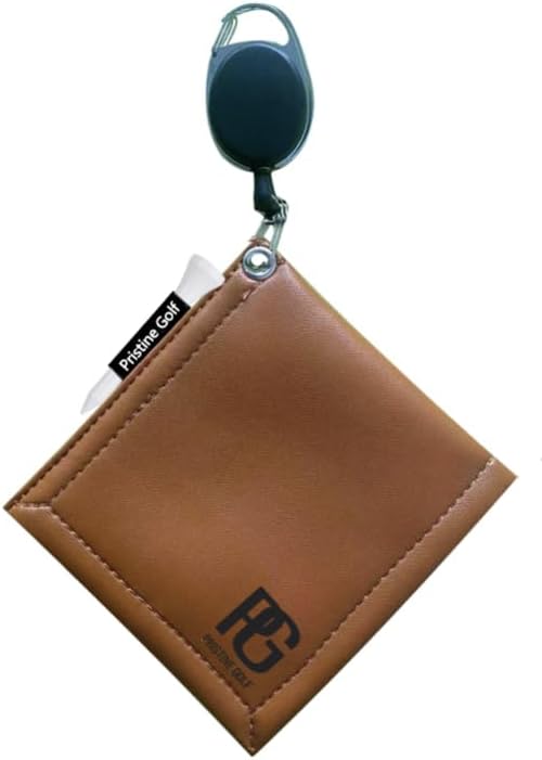 Portable Golf Ball and Club Cleaner, Wet/Dry Golf Ball Washer Towel Pouch with Stretchable Lanyard and Easy Access Clip for Convenience