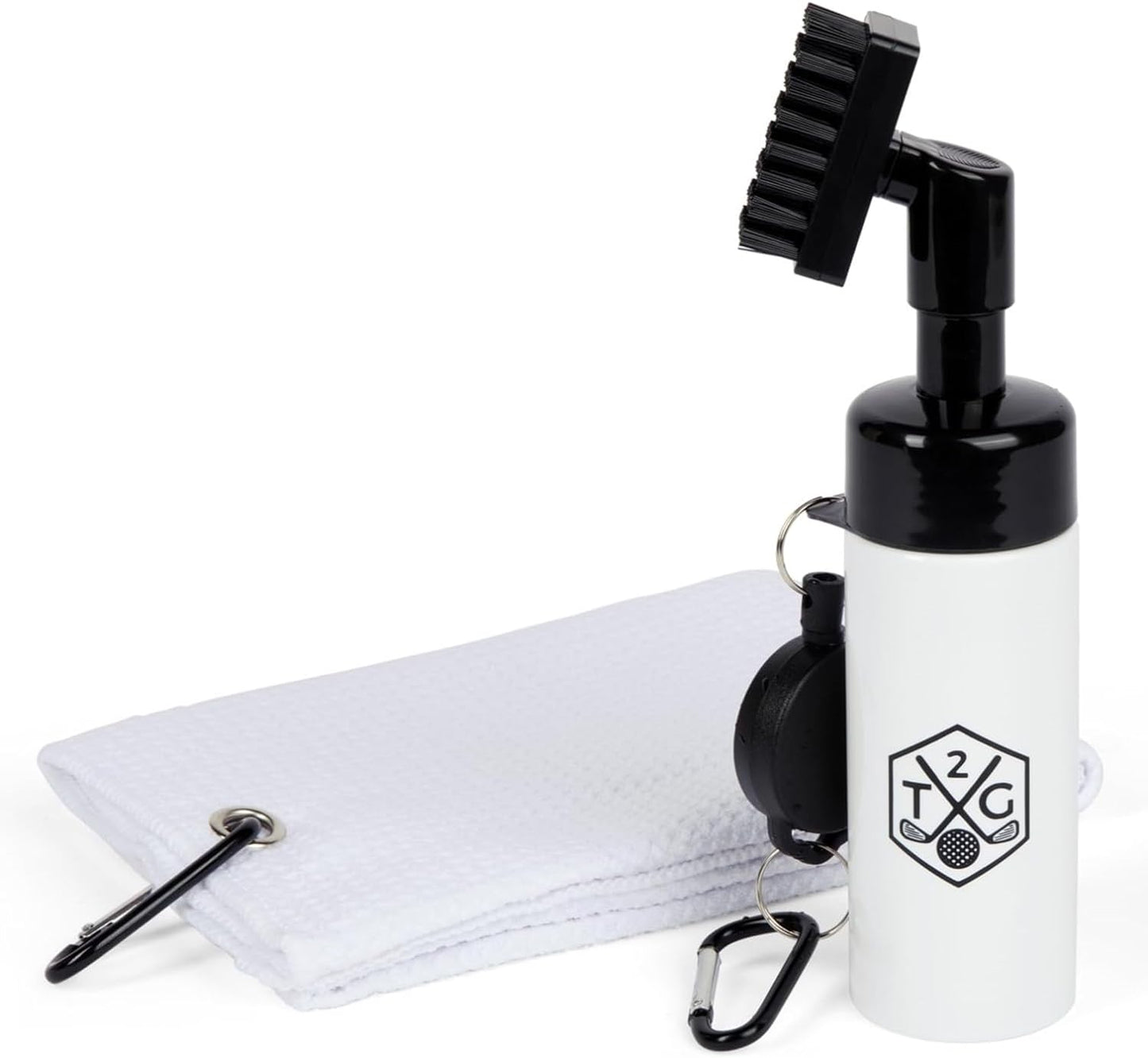 Golf Brush and Groove Cleaner Kit | Golf Club Cleaner Brush with Water | Golf Cleaning Kit with Waffle-Weave Microfiber Towel and Retractable Clip for Easy Access