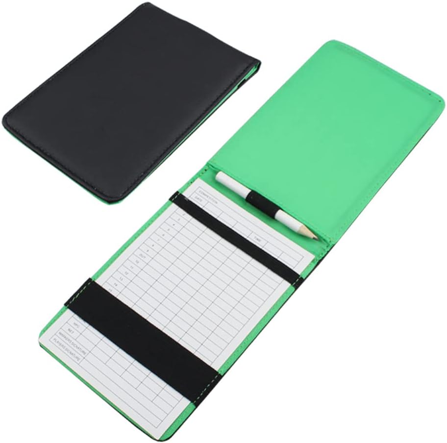 Golf Scorecard Holder, Leather Yardage Book Cover with Pencil & Stat Tracker Sheet, Golf Gift for Men/Woman Golfers