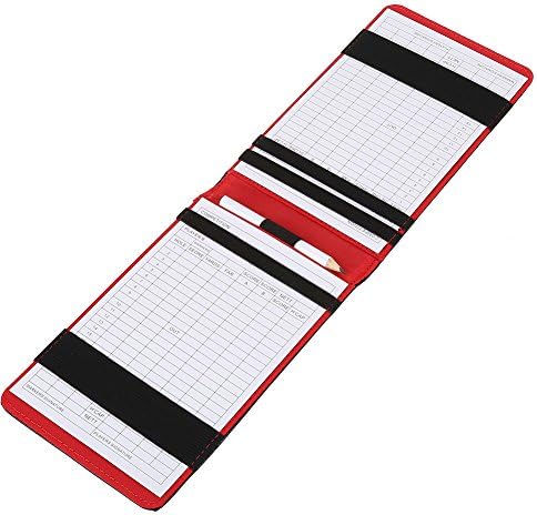 VGEBY Golf Counter Card, Golf Score Counter Accessories PU Leather Holder Case with Scorecards and Pencil(Black) Golf Scorecard Holder Golf Scorecard Holder