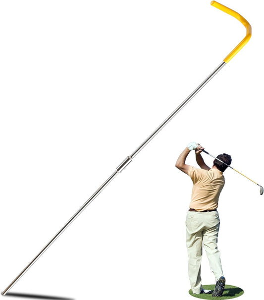 V-Shape Golf Club Stand, 34-Inch Long Sliver Stainless Steel Golf Club Holder for Golf Course Neatly Organizes Golf Clubs Conveniently