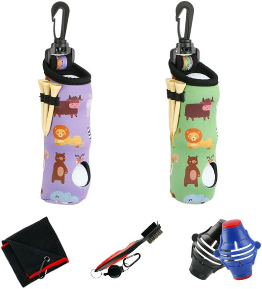 Golf Ball carry bag golf tee bag storage with hook portable waist bag can hold 3 balls and 3 tees Men and Women Golfer Gift