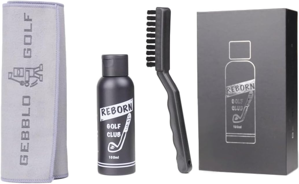 Reborn Golf Club Care Kit - Polish, Towel, Brush - Shine Your Irons, Putters, Woods, Wedges - Golf Club Cleaner