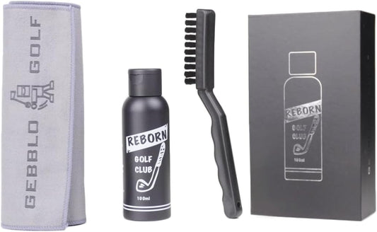 Reborn Golf Club Care Kit - Polish, Towel, Brush - Shine Your Irons, Putters, Woods, Wedges - Golf Club Cleaner