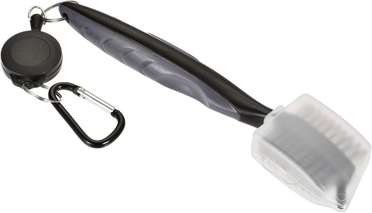 Golf Club Brush - Golf Club Groove Cleaner Zip-line Dual Sided Bristle Cleaning Tools with Cover Clip, Retractable, Apply to Outdoor (Grey)