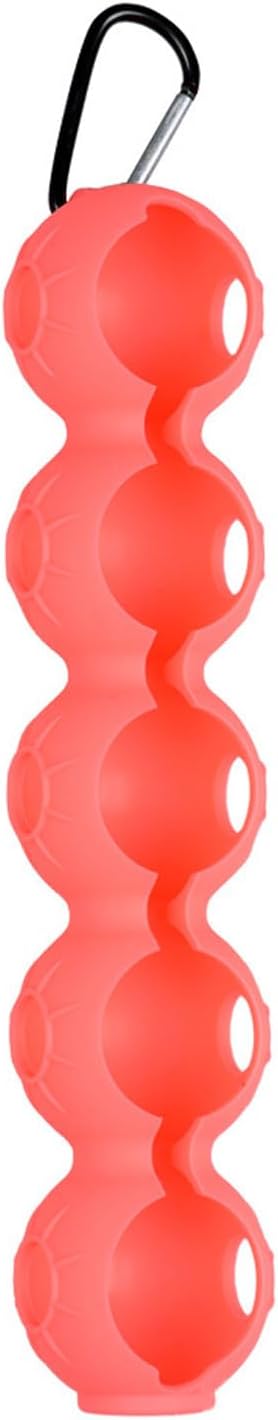 Golf Ball Holder - Portable Storage for 5 Golf Balls Outdoor Golf Bag Pouch Accessories Belt Keychain Gifts for Men Women & Children - Pink