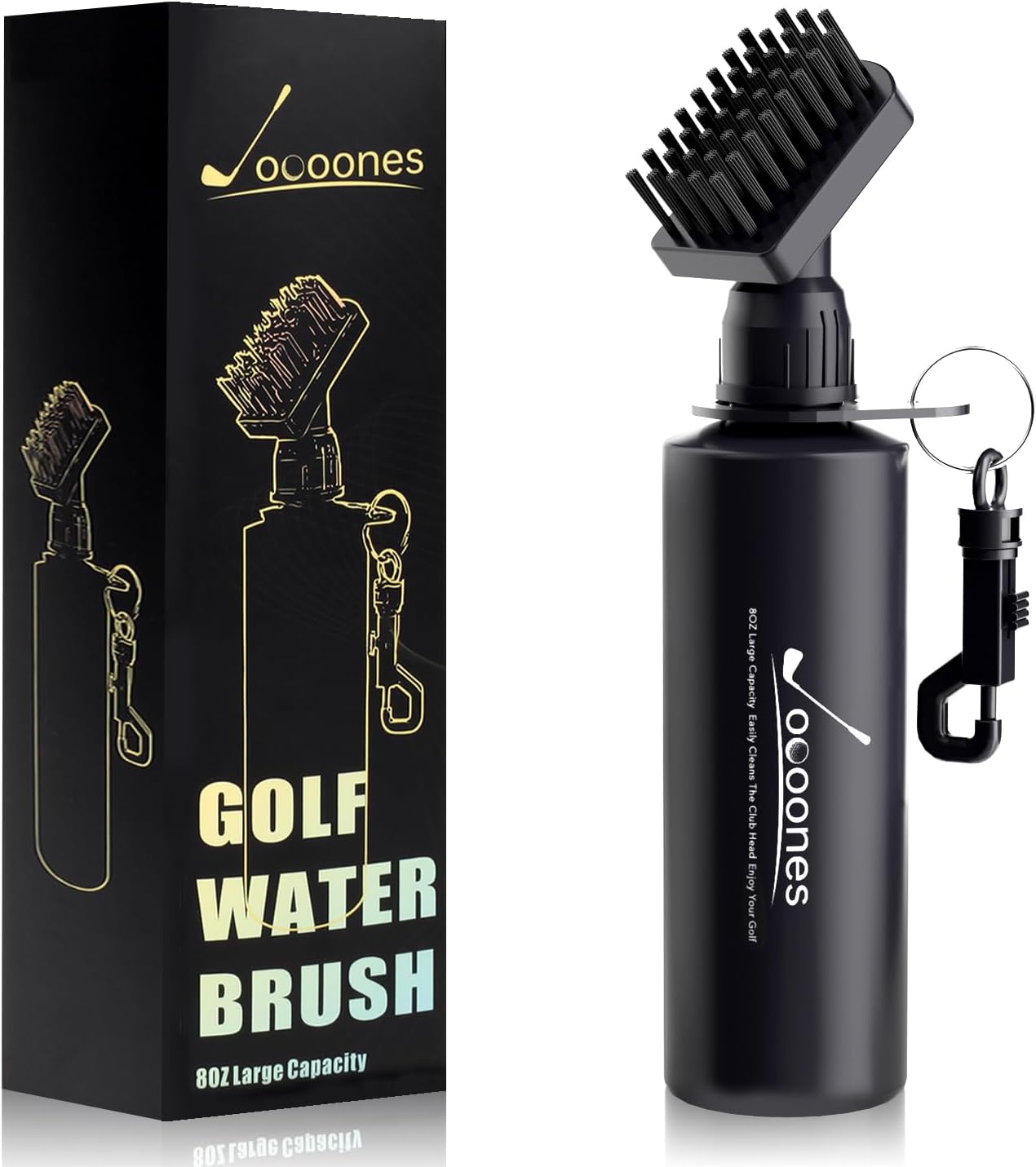 Golf Club Water Brush Holds 8 Ounces Water Leakproof Golf Cleaning Brush with Retainer Clip Wide Coverage Nylon Bristle Golf Accessories for Golfer Golf Competition Cleaning Golf Club Ball