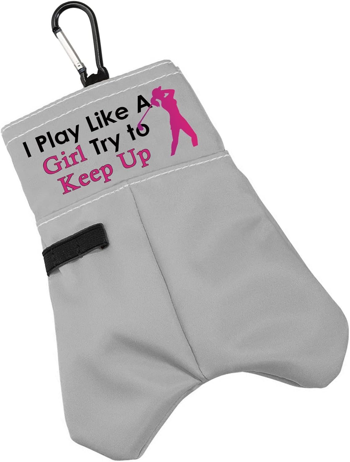 BLUPARK Funny Golf Ball Storage Bag Golf Lover Gift I Play Like A Girl Try to Keep Up Golf Ball Storage Bag for Lady Golfer