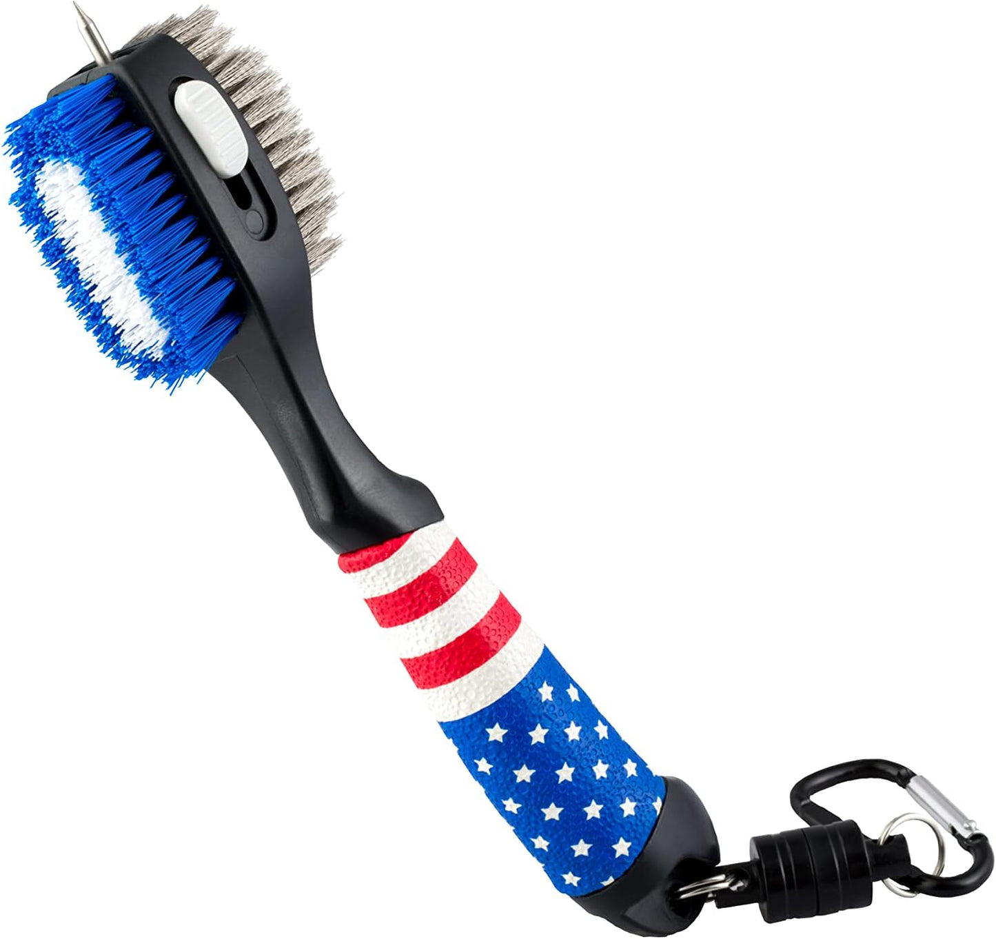 Practical Magnetic Clip Golf Brush - USA Flag Design for Any Golfer